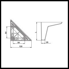 VOLO Mobilya Ayağı, Mat Krom, 140 mm